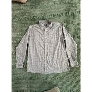 Fish Hippie Men's Classic Button-Down Long Sleeved Shirt in Blue and White-XXL